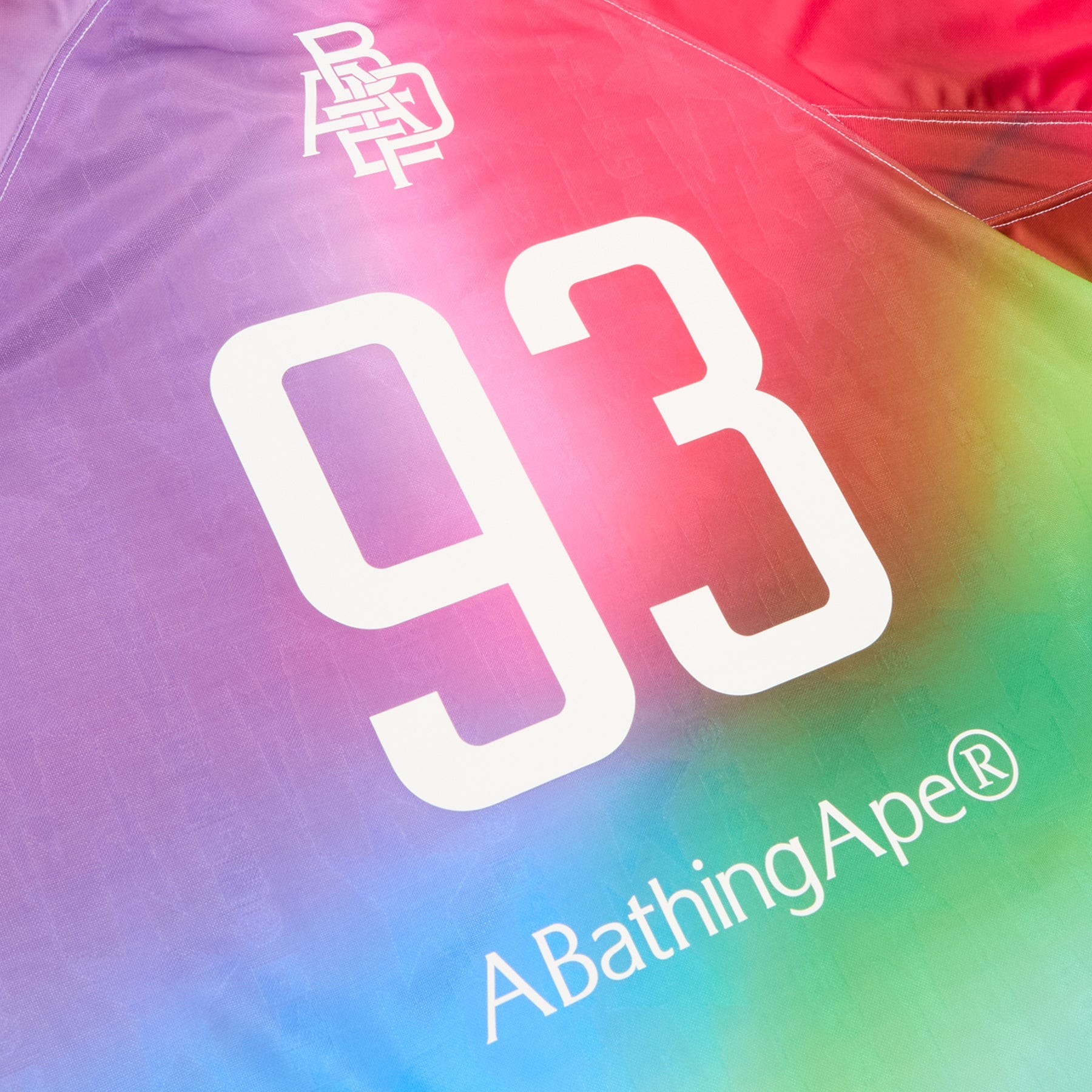 A Bathing Ape Tie Dye Sta Stripe Pattern Relaxed Fit Football Jersey Tee M (Multi)