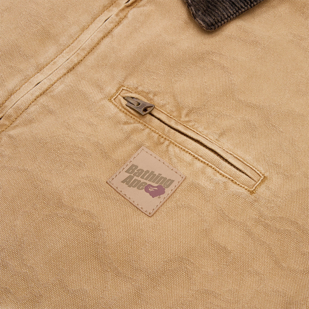 A Bathing Ape Line Camo Jacquard Garment Dyed Padded Work Jacket (Beige)