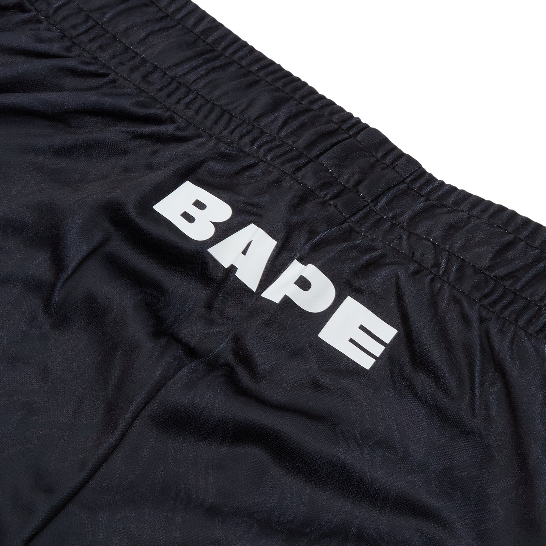 A Bathing Ape Ape Flame Monogram Jacquard Relaxed Fit Football Shorts M (Black)