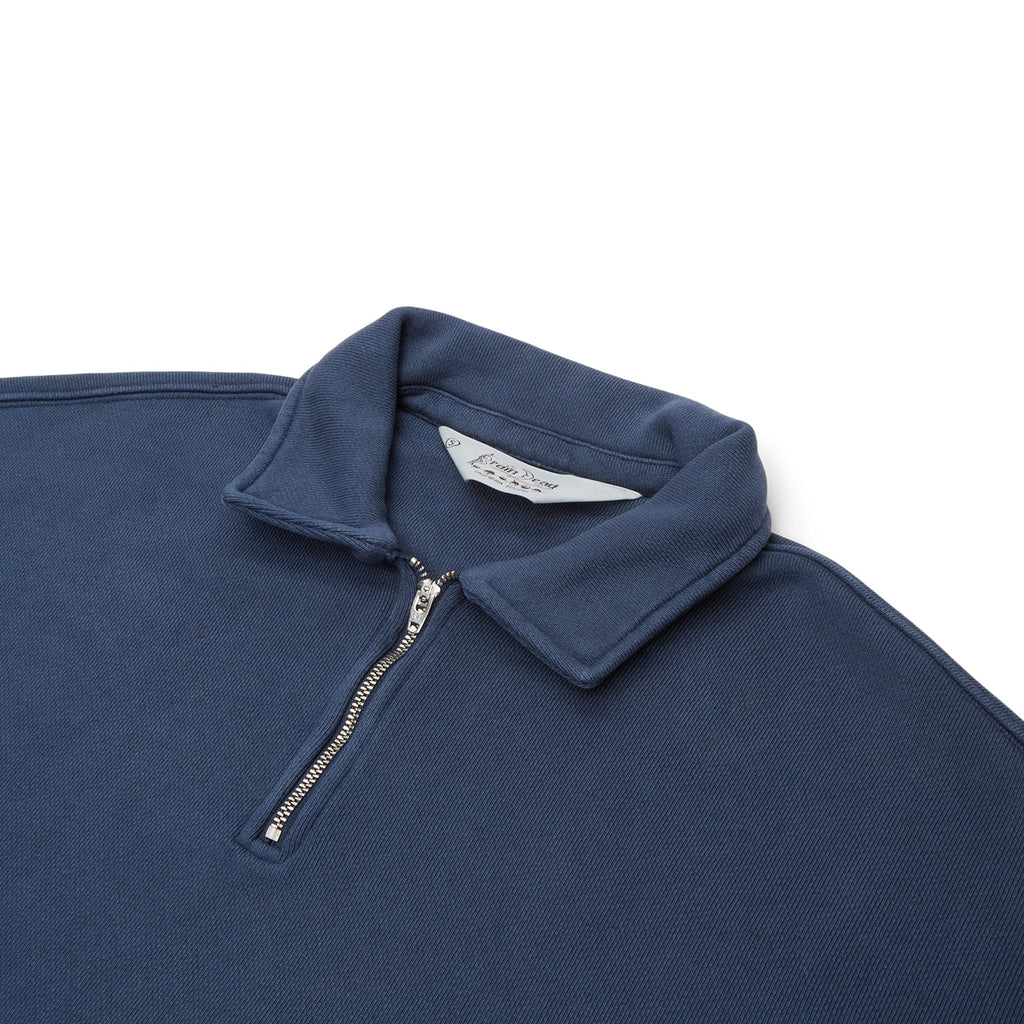 Brain Dead Half Zip Collared Sweatshirt (Midnight)