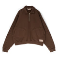 Brain Dead Half Zip Collared Sweatshirt (Brown)