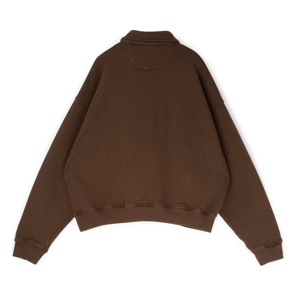 Brain Dead Half Zip Collared Sweatshirt (Brown)
