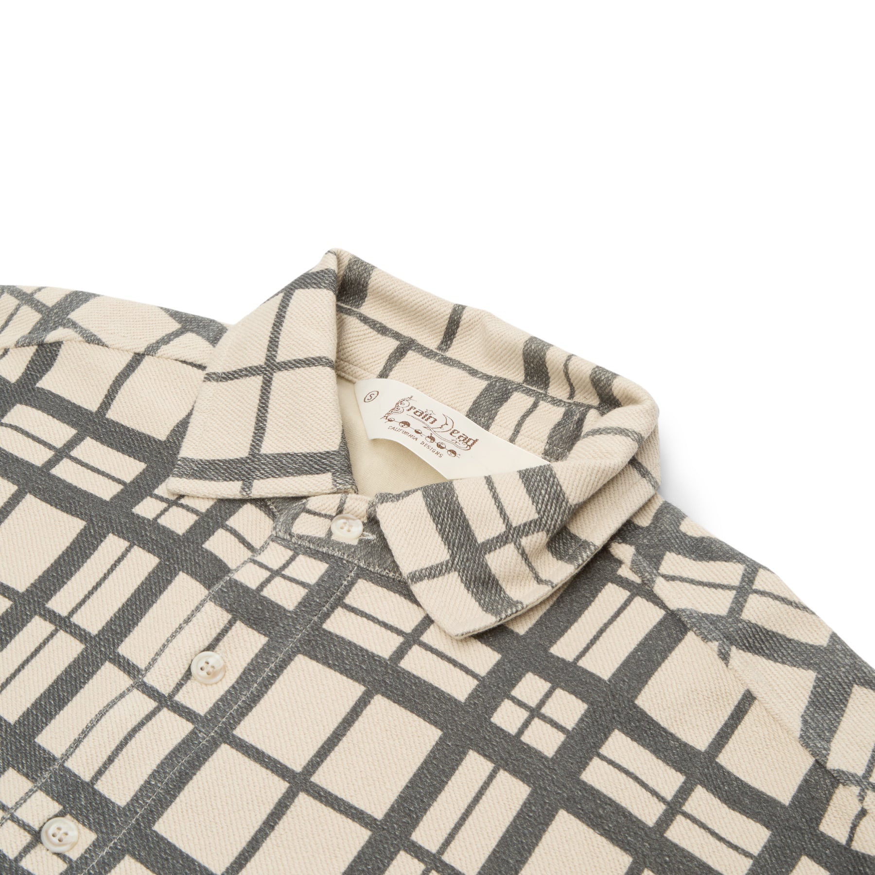 Brain Dead Plaid French Terry Button Up (Sand)