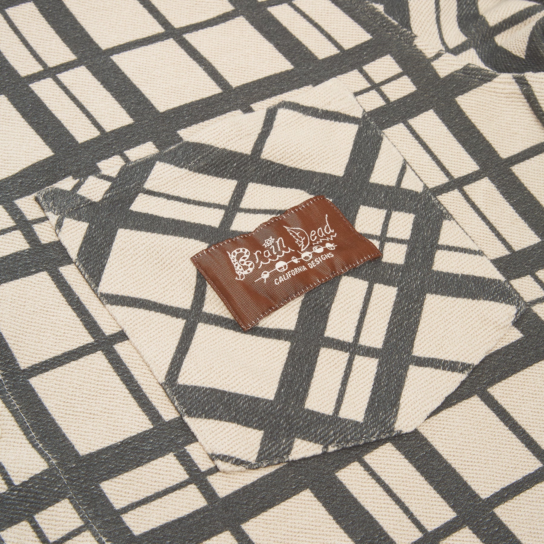 Brain Dead Plaid French Terry Button Up (Sand)