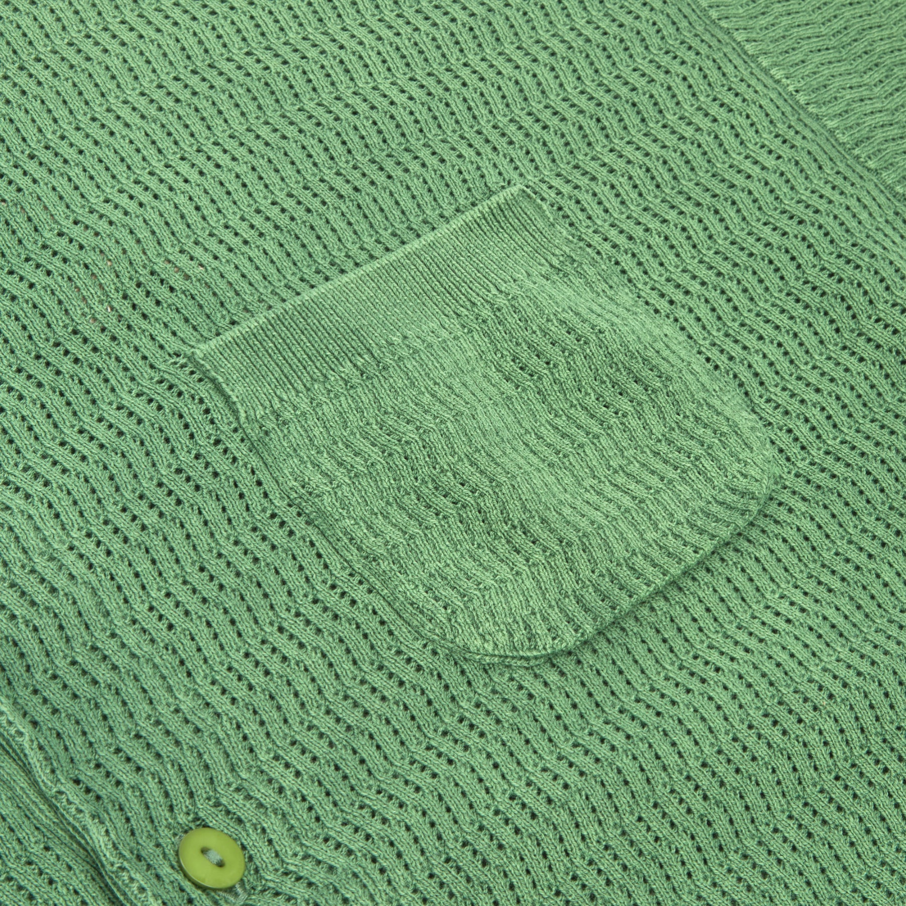 Brain Dead Pigment Dye Long Sleeve Polo Sweater (Green)