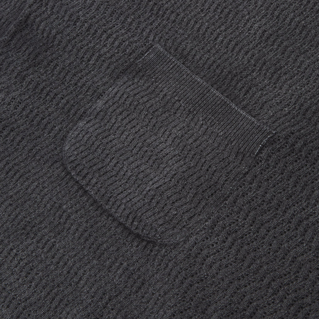 Brain Dead Pigment Dye Long Sleeve Polo Sweater (Ink)