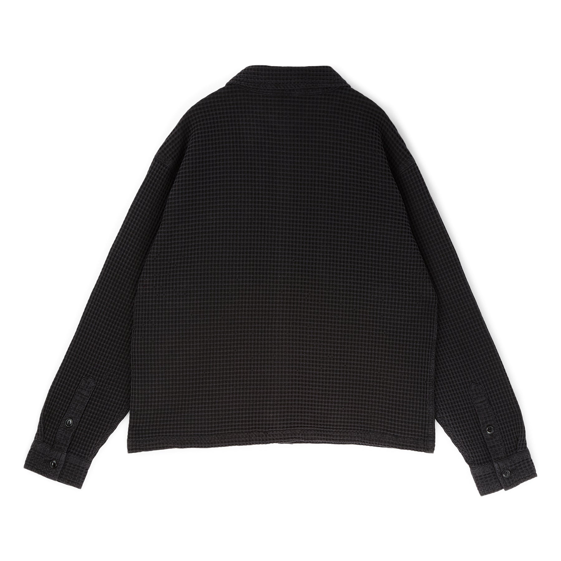 Brain Dead Waffle Button Front Shirt (Black)