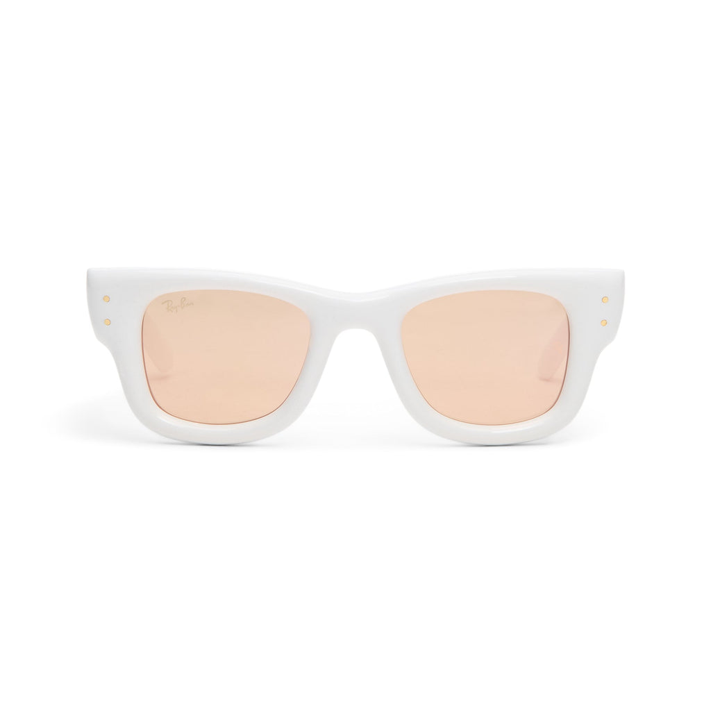 A$AP Rocky x Ray-Ban Wayfarer Puffer (White/Dark Brown Mirror Rose Gold)