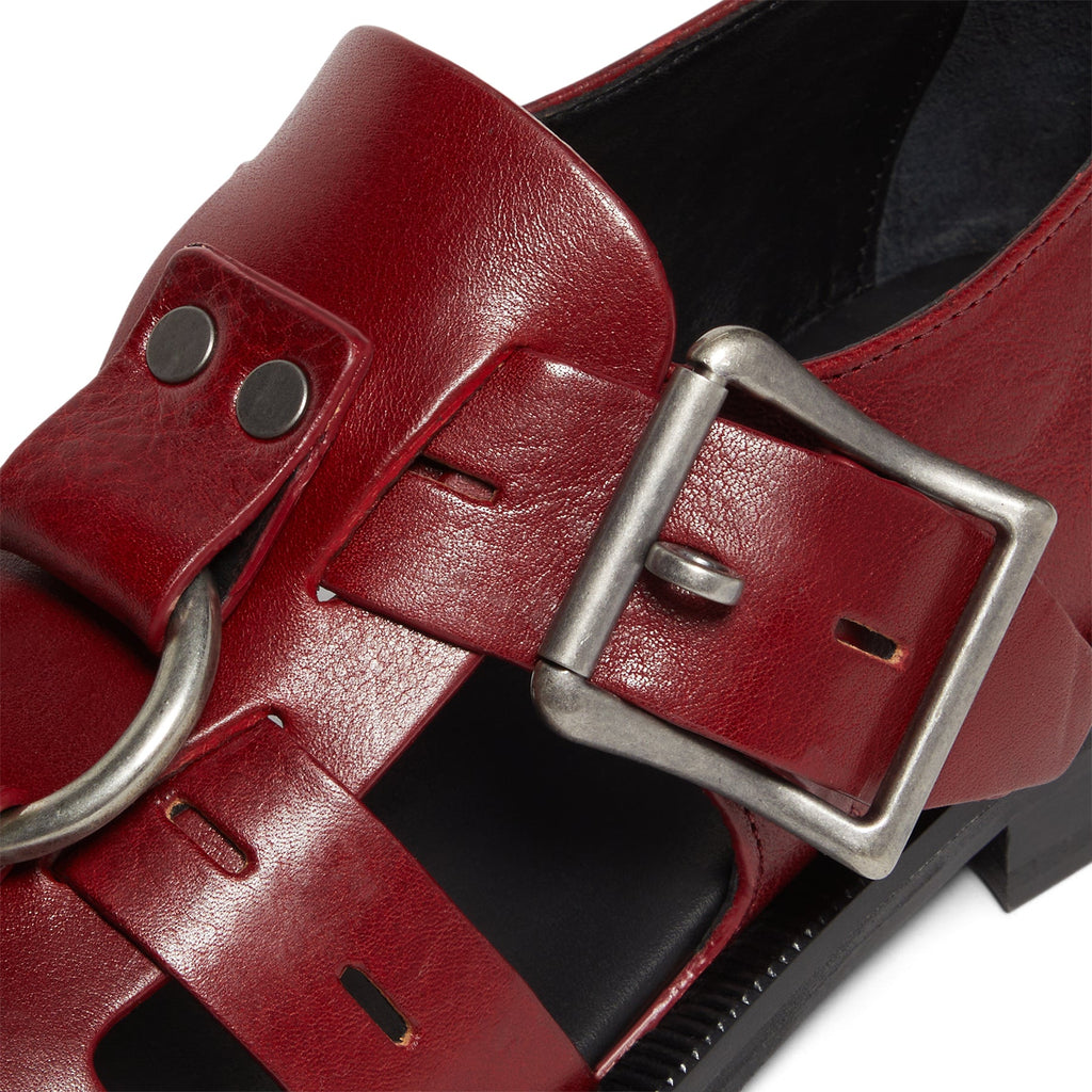 Martine Rose Bondage Belt Sandal (Red Oxblood)