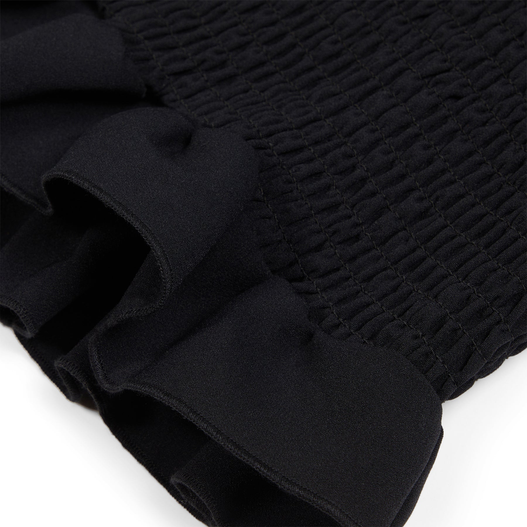 Danielle Guizio Constance Smocked Skirt (Black)