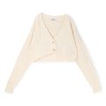 Danielle Guizio Noah Cable Crop Cardigan (Snow white)