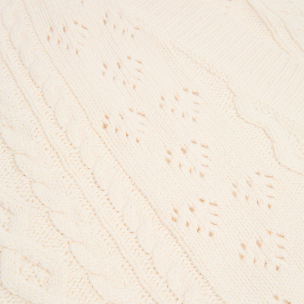 Danielle Guizio Noah Cable Crop Cardigan (Snow white)