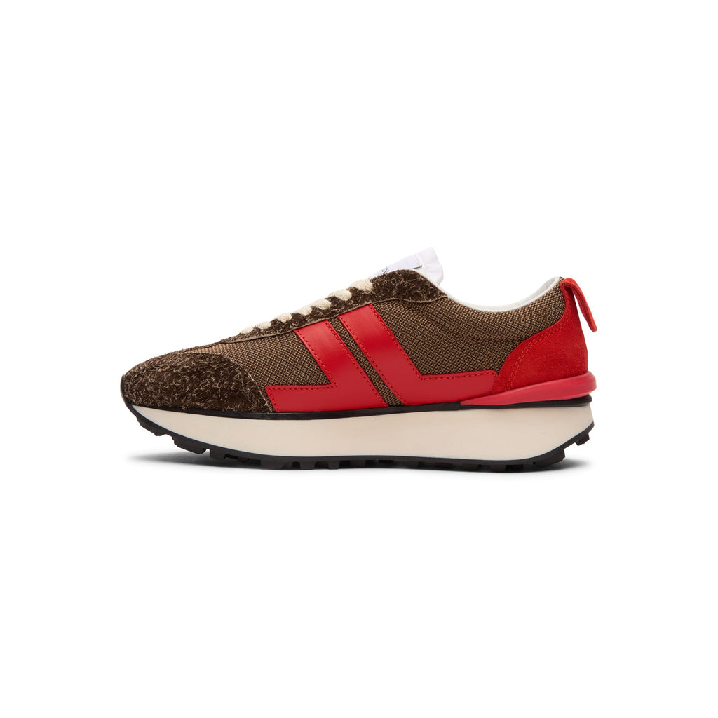Lanvin Bumpr Mesh Sneakers (Brown/Red)