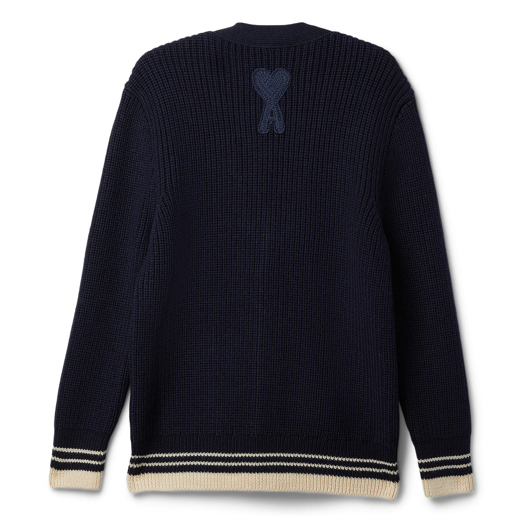 AMI Ribbed Cardigan (Navy blue)