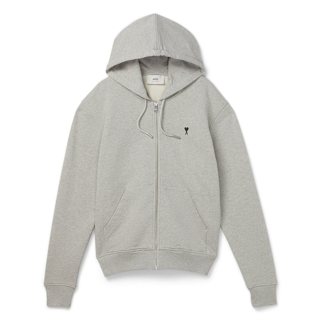 AMI ADC Zip Hoodie (Heather Ash Grey)