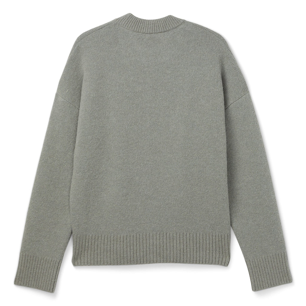 AMI ADC Alpaca Crewneck Sweater (Grey/Off white)
