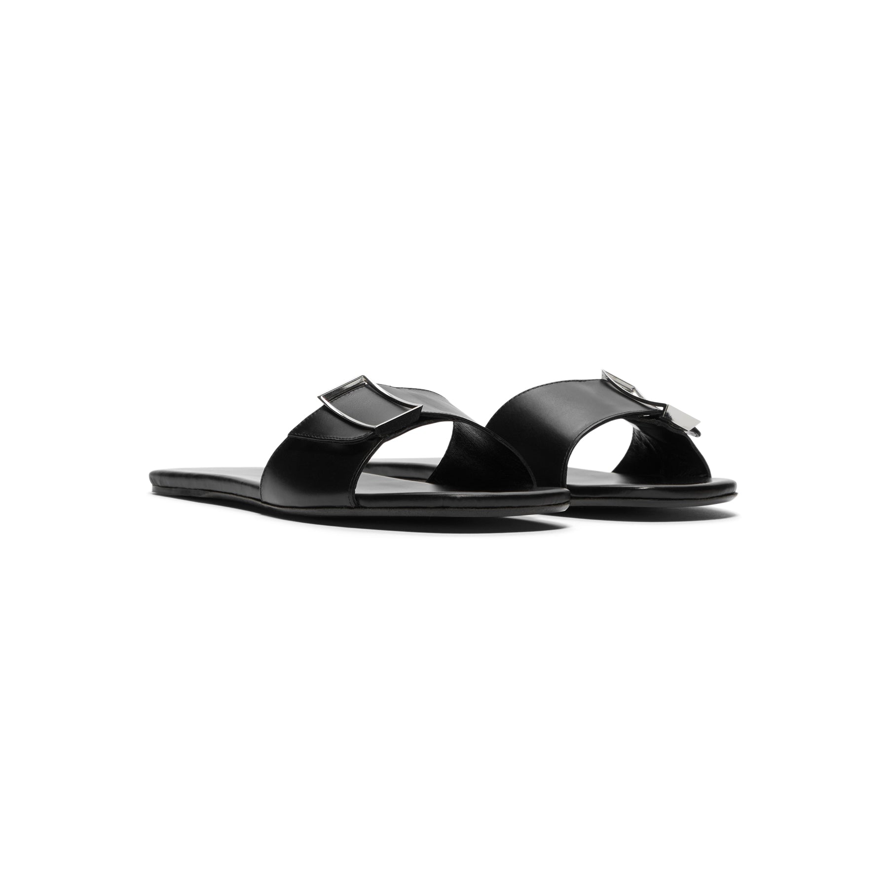 Jude Floor Flat (Black Leather)