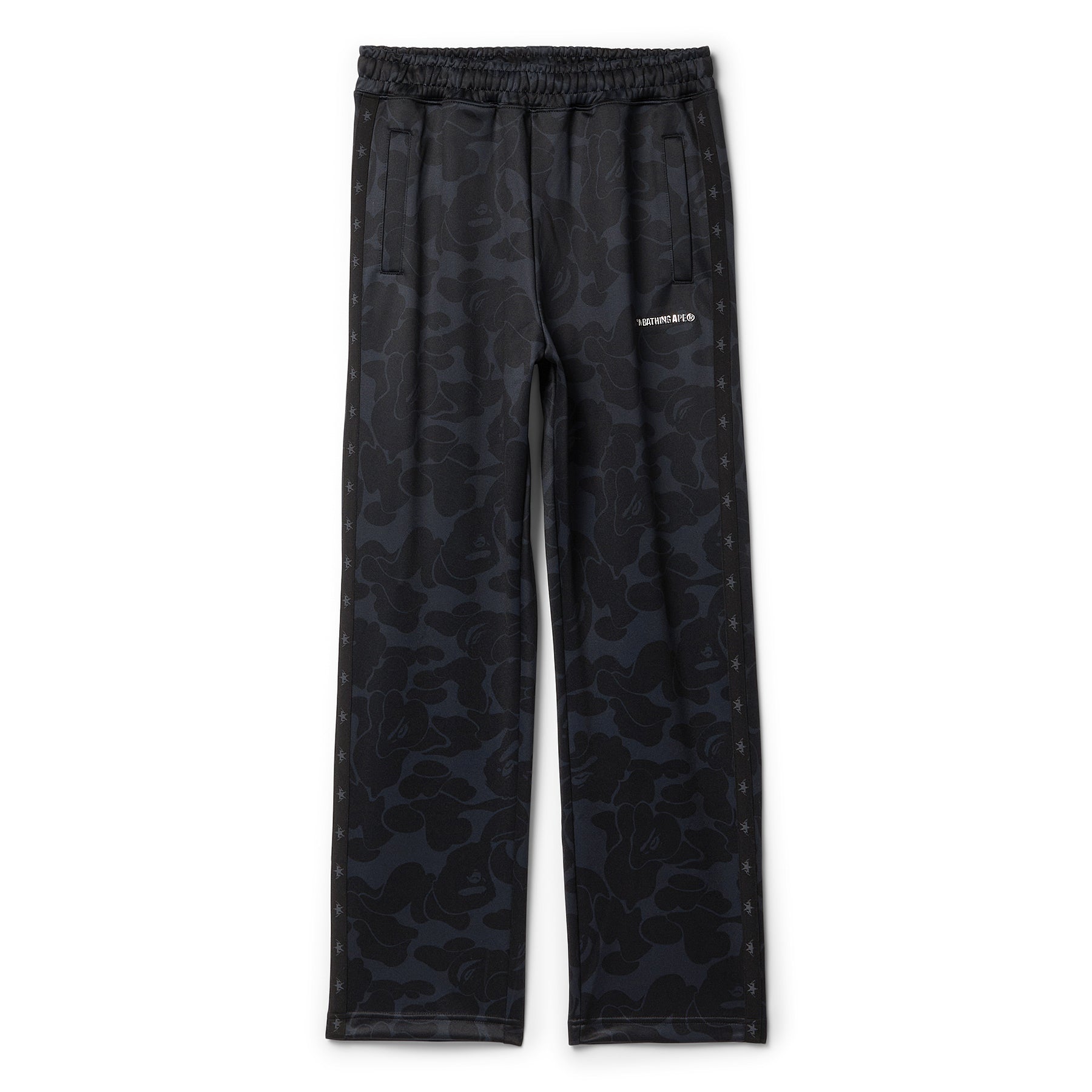 A Bathing Ape Solid Camo Bathing Ape Logo Relaxed Fit Sweat Pants (Black)