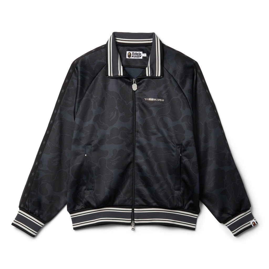A Bathing Ape Solid Camo Bathing Ape Logo Relaxed Fit Track Jacket (Black)