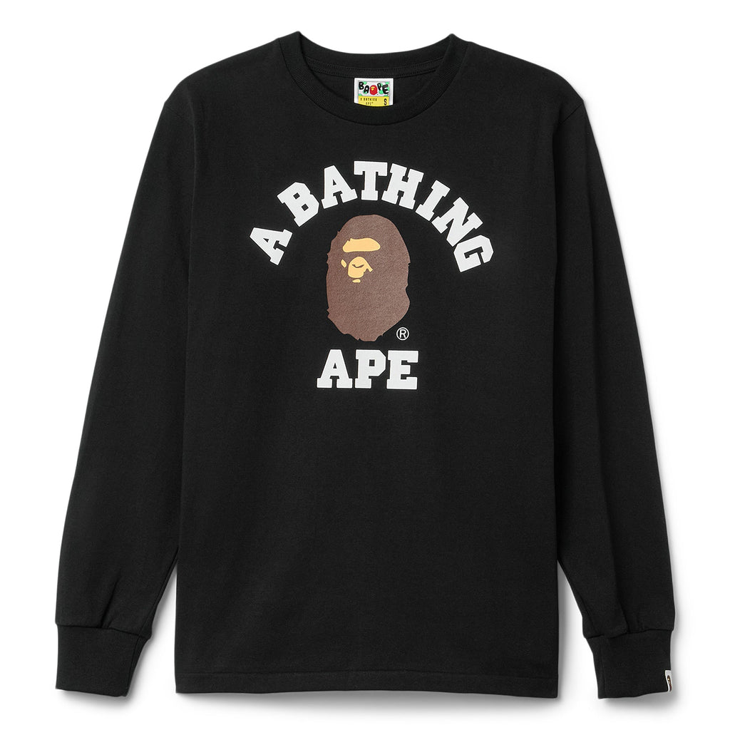 A Bathing Ape College Long Sleeve Tee (Black)