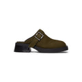 Miista Aroa Kakhi Suede Mules (Khaki)