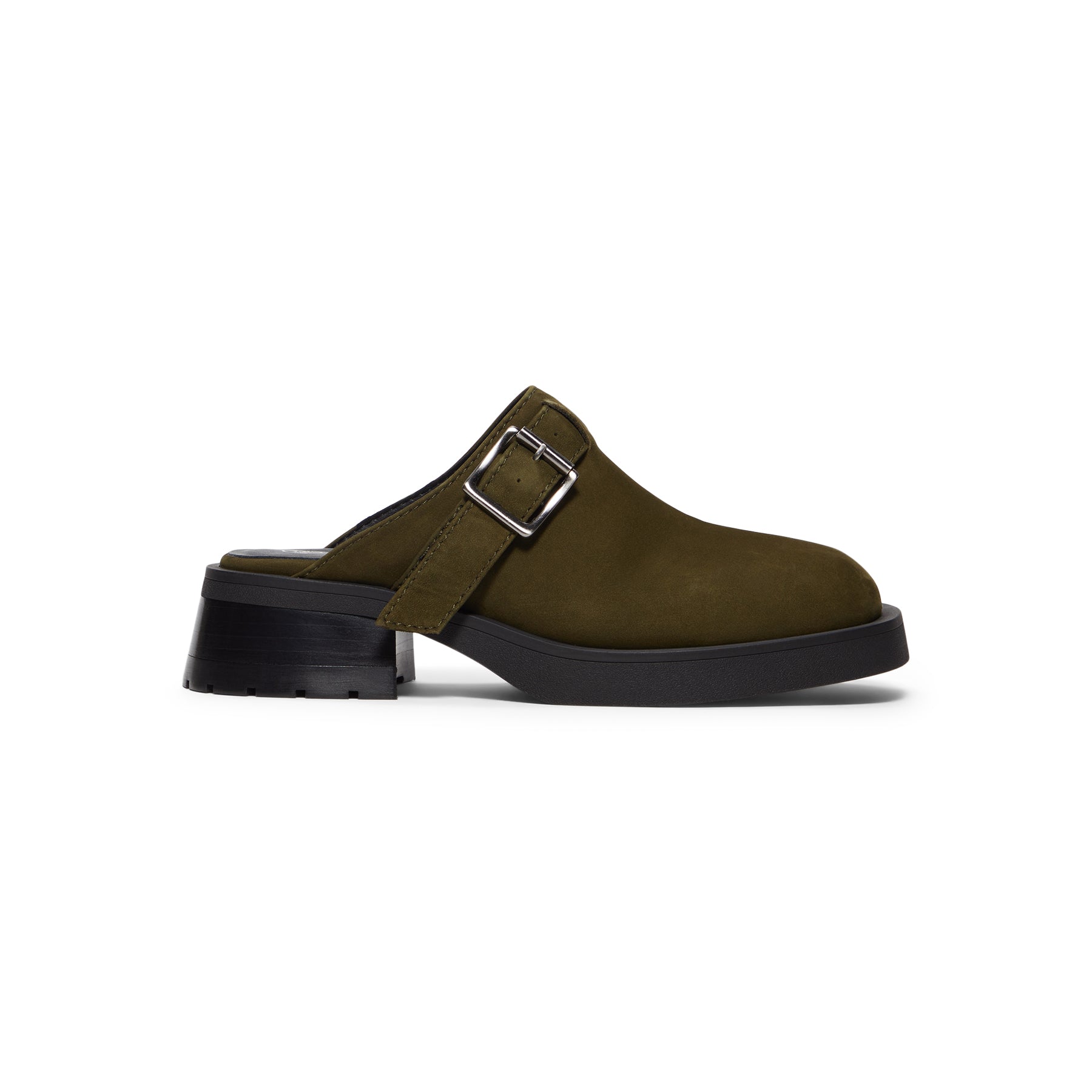 Miista Aroa Kakhi Suede Mules (Khaki)
