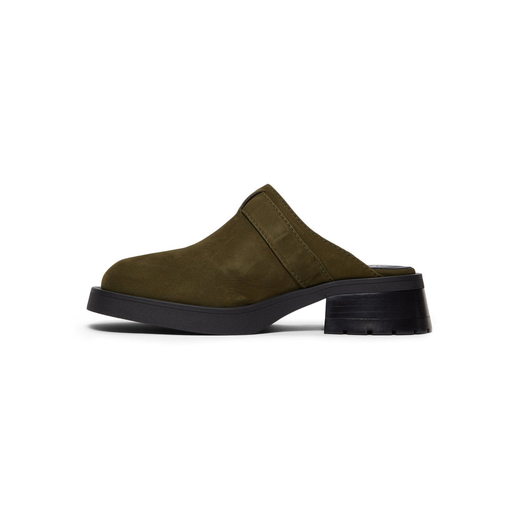 Miista Aroa Kakhi Suede Mules (Khaki)