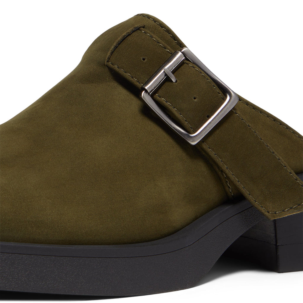 Miista Aroa Kakhi Suede Mules (Khaki)