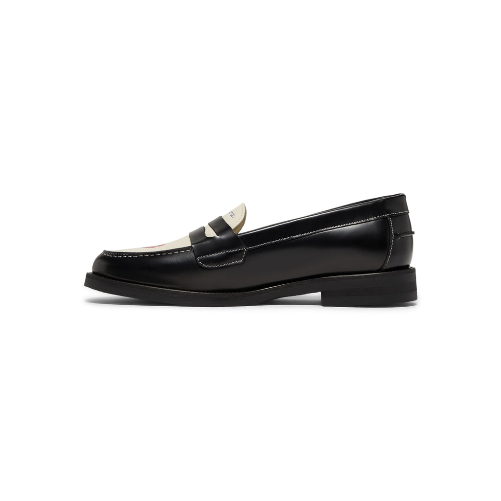 DUKE + DEXTER Wilde Kiss Penny Loafer (Black/White)