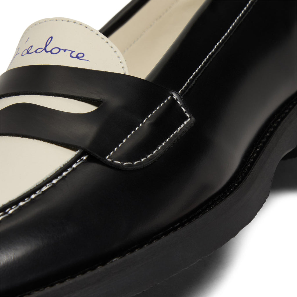 DUKE + DEXTER Wilde Kiss Penny Loafer (Black/White)