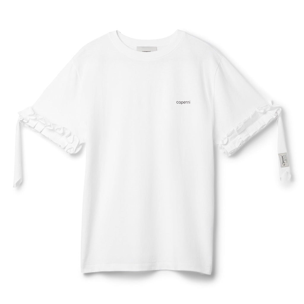 COPERNI Ruffle Logo Boxy T-Shirt (White)