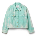 GANNI Overdyed Heavy Denim Cropped Jacket (Brook Green)