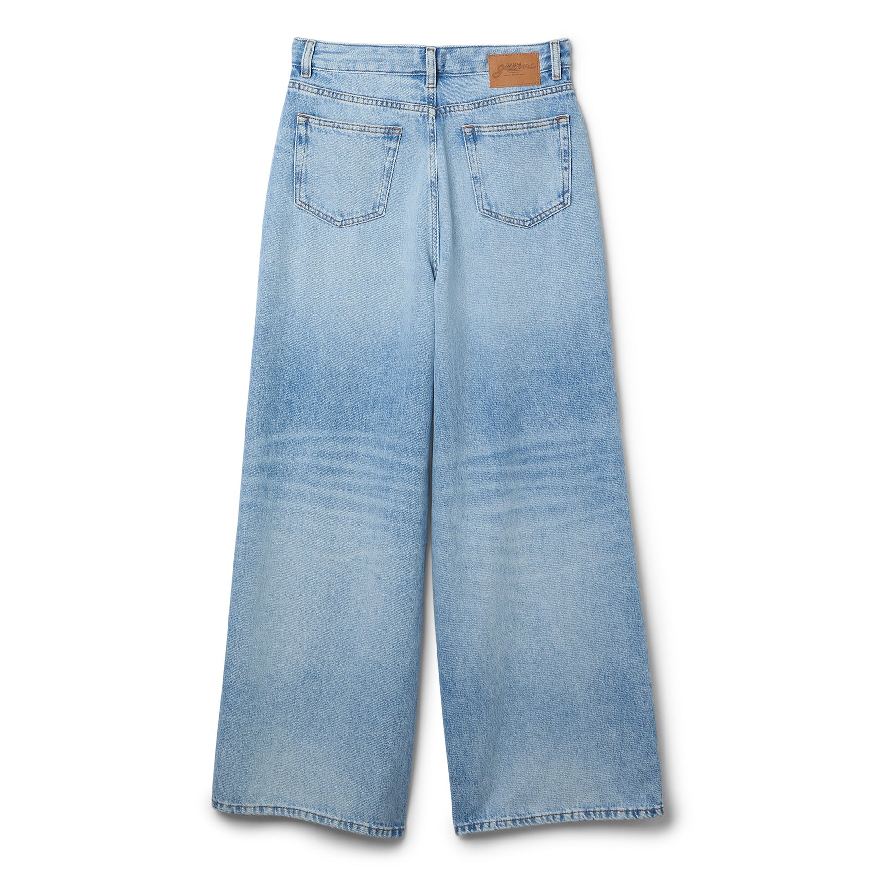 GANNI Soft Rigid Denim Baggy Jeans (Light Blue Stone)