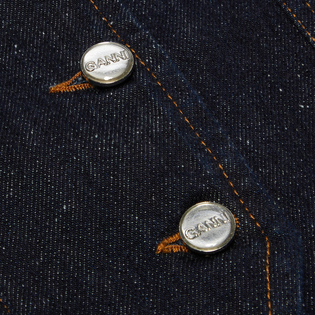 GANNI Neppy Denim Vest (Dark Blue Stone)