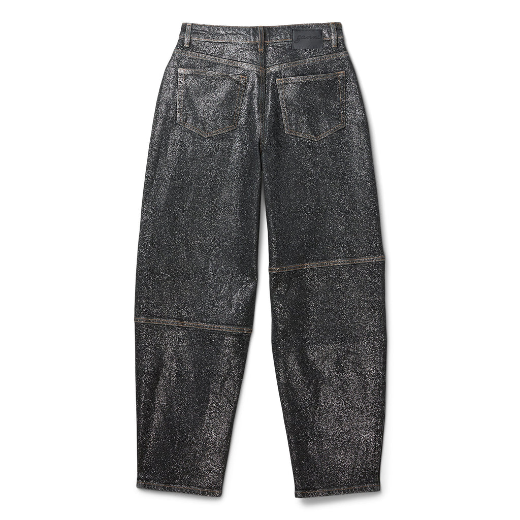 GANNI Shimmery Foil Denim Stary (Washed Black/Black)