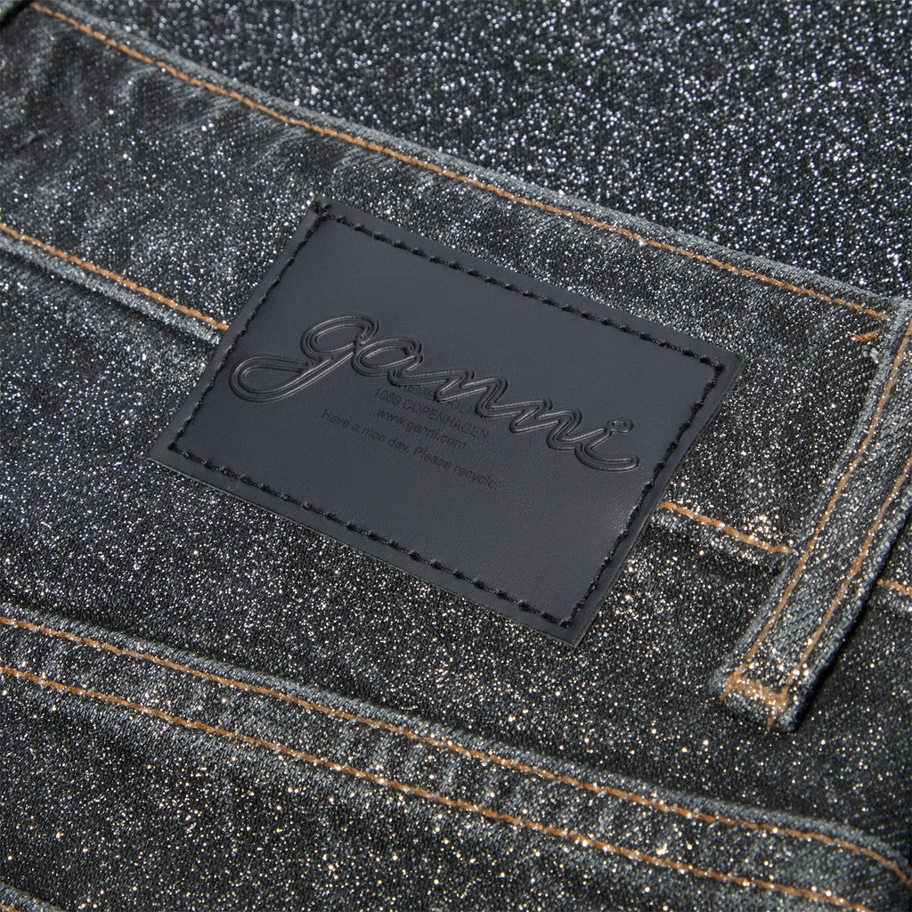 GANNI Shimmery Foil Denim Stary (Washed Black/Black)