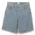 GANNI Light Stripe Denim Shorts (Soft Chambray)