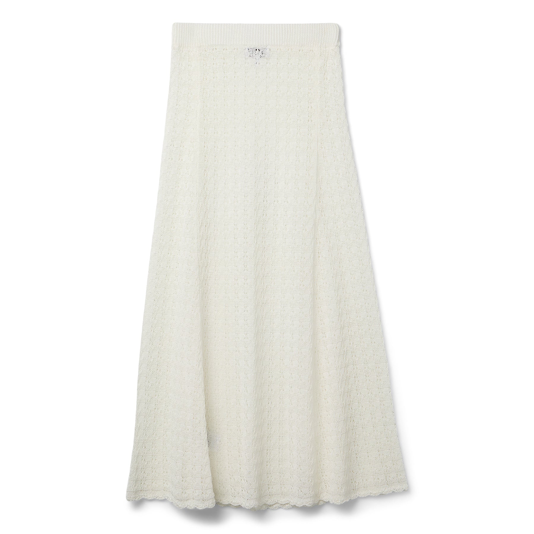 GANNI Shiny Pointelle Long Skirt (Egret)
