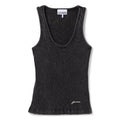 GANNI Heavy Rib Jersey Tank Top (Black washed)