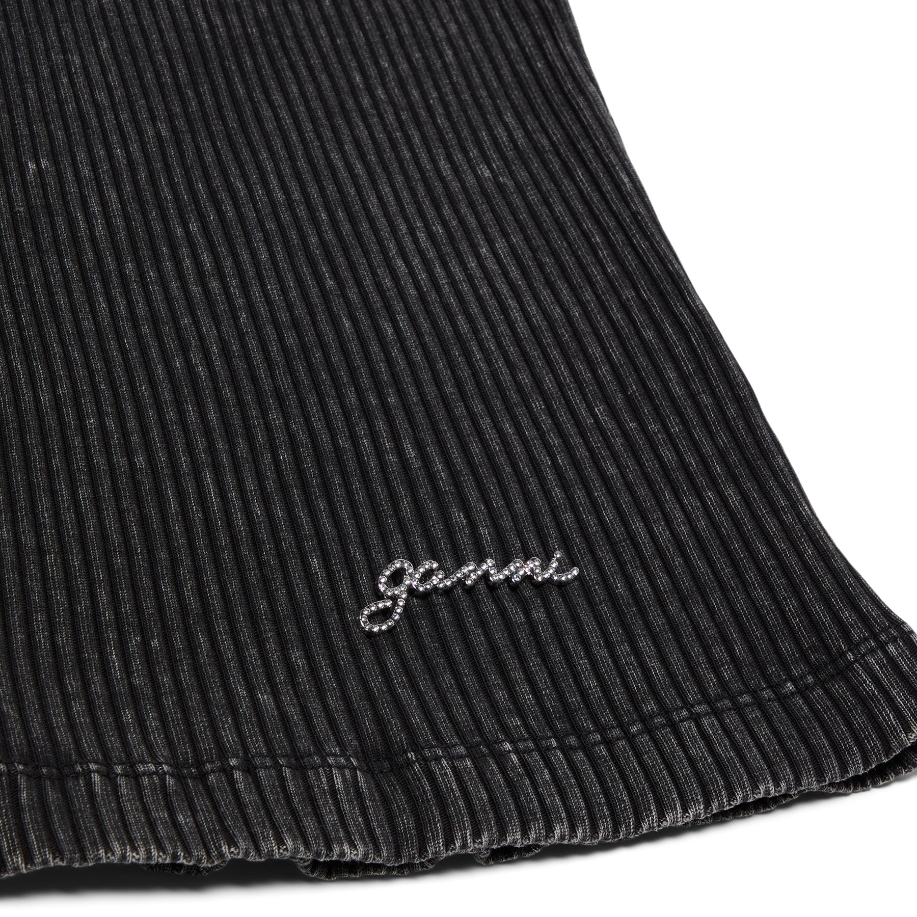 GANNI Heavy Rib Jersey Tank Top (Black washed)