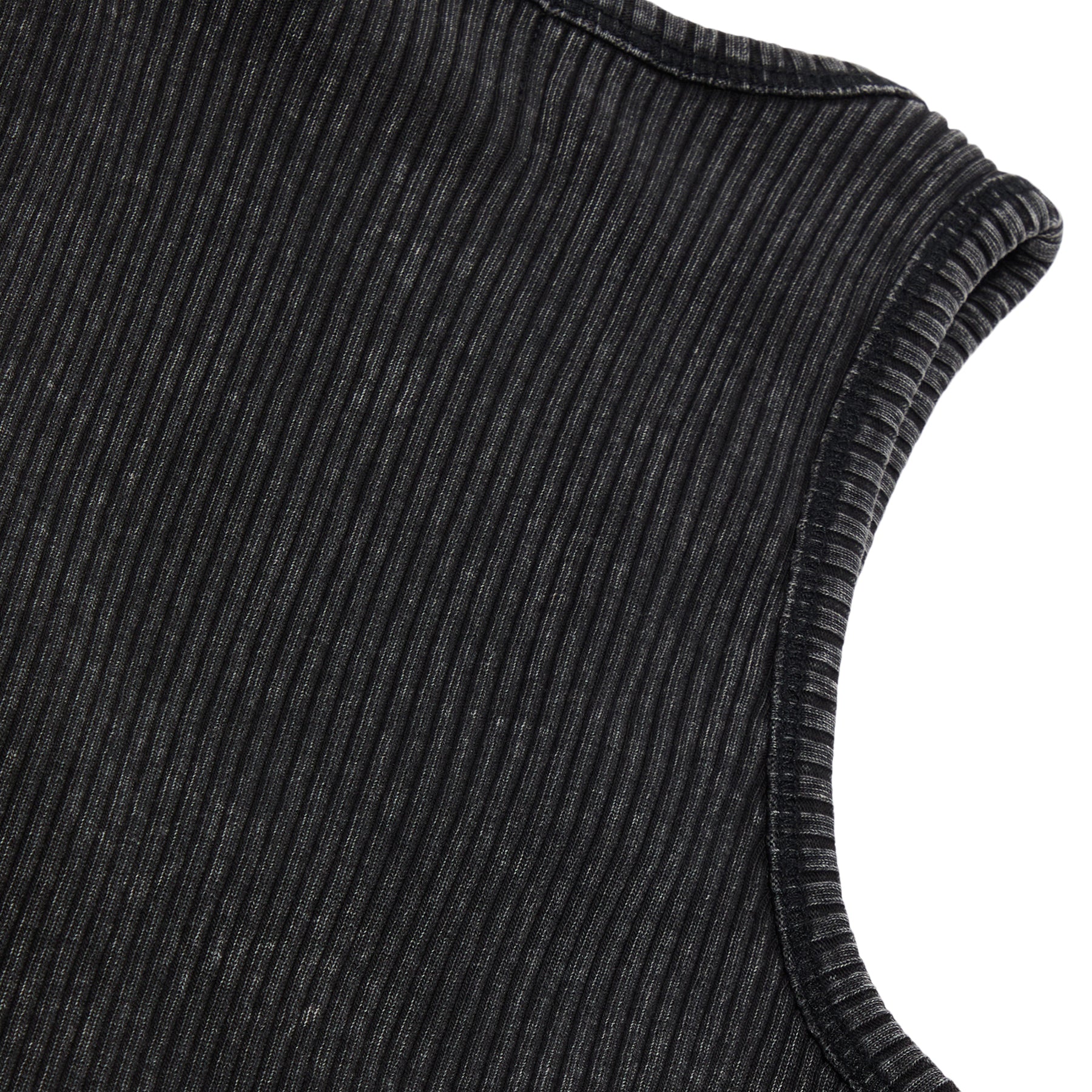 GANNI Heavy Rib Jersey Tank Top (Black washed)
