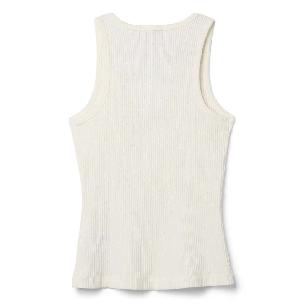 GANNI Heavy Rib Jersey Tank Top (Egret)
