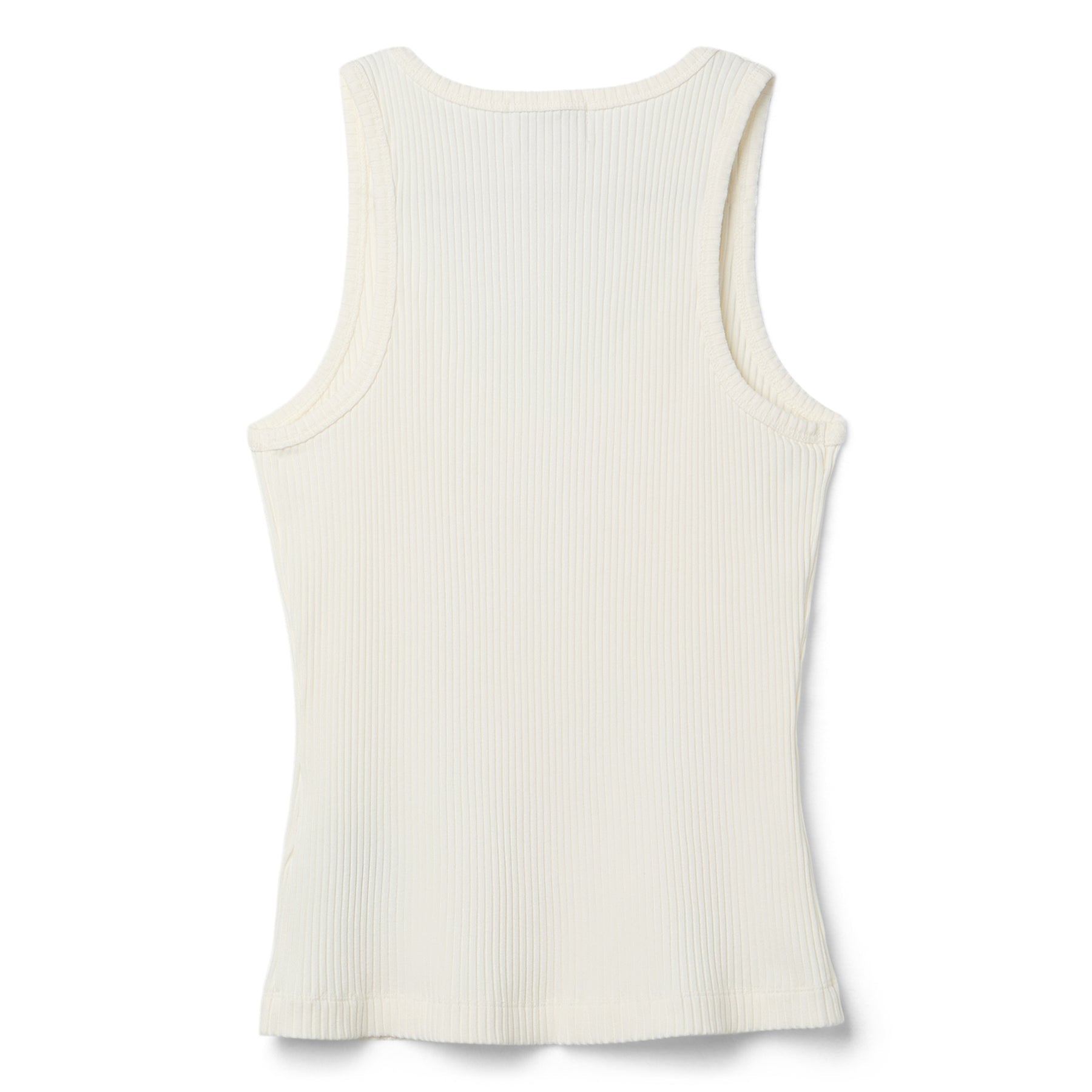GANNI Heavy Rib Jersey Tank Top (Egret)