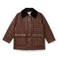 GANNI Shiny Quilt Midi Jacket (Chicory Coffee)