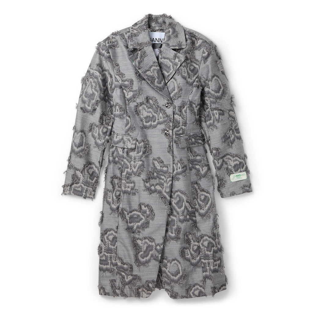 GANNI Fil Coupe Suiting Coat (Mockingbird)