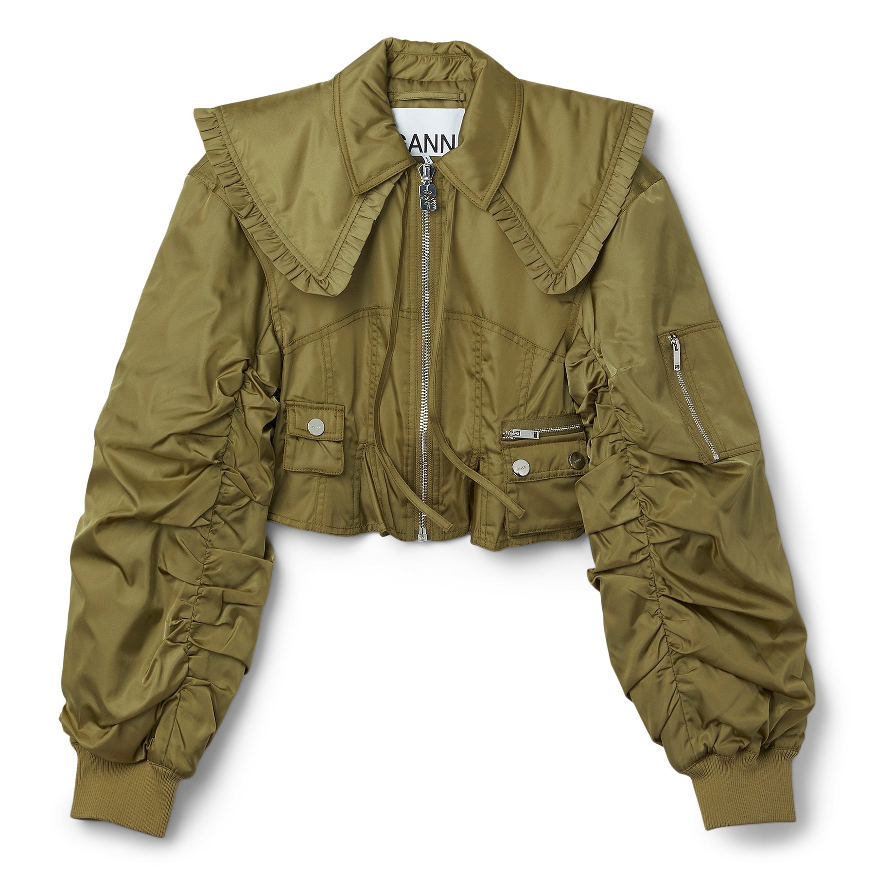 GANNI Duchesse Nylon Fitted Jacket (Boa)
