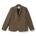 GANNI Check Wool Mix Oversized Blazer (Chicory Coffee)