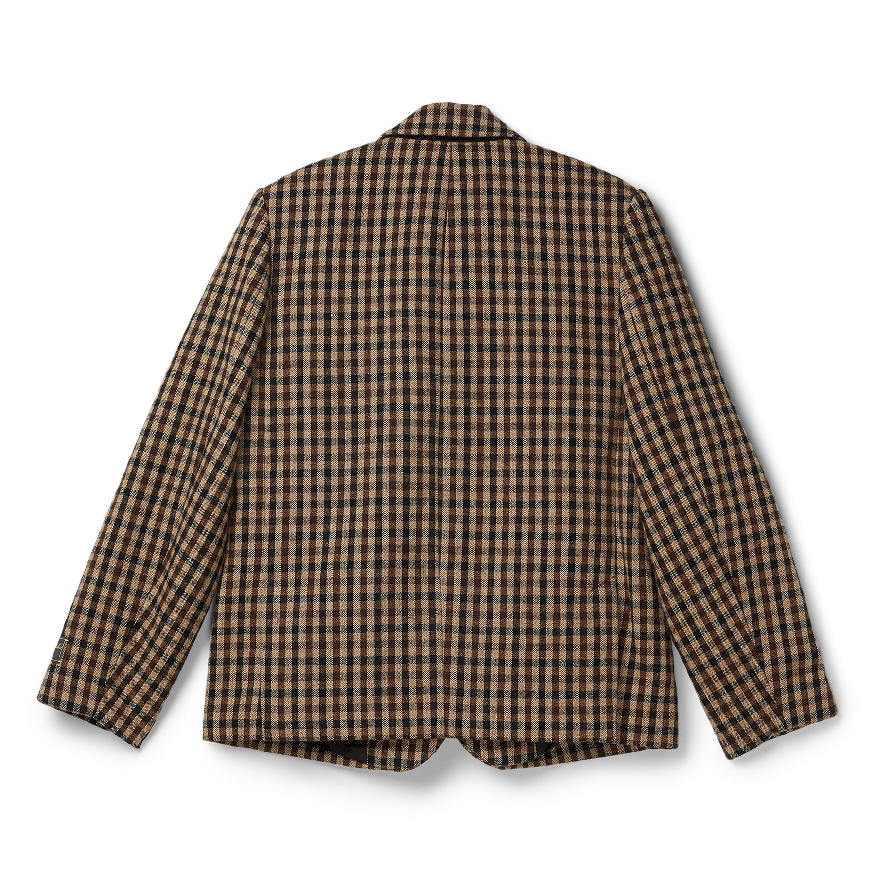GANNI Check Wool Mix Oversized Blazer (Chicory Coffee)