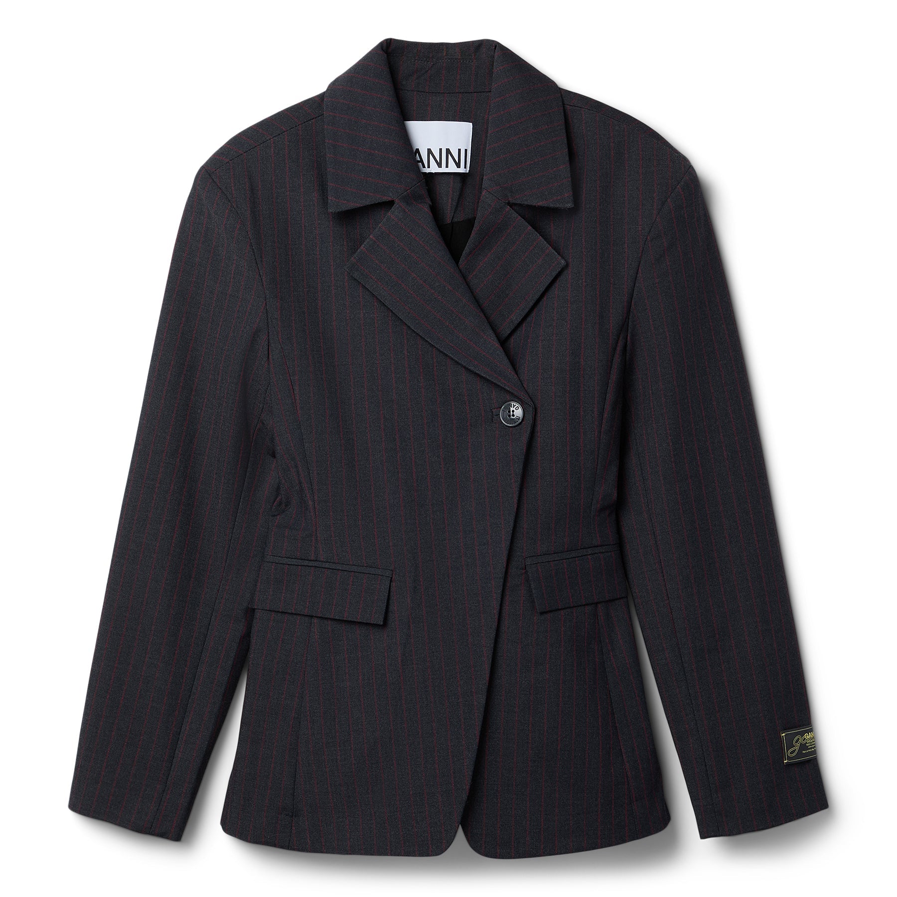 GANNI Stretch Stripe Blazer (Phantom)