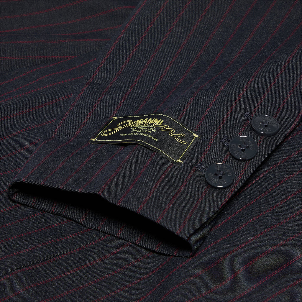 GANNI Stretch Stripe Blazer (Phantom)
